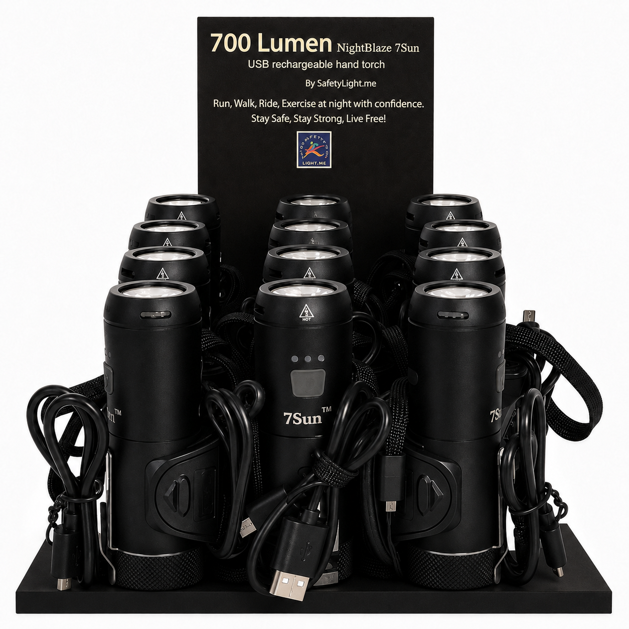 NightBlaze 7Sun with Bike Mount and Magnetic Display Plate (Case of 10)